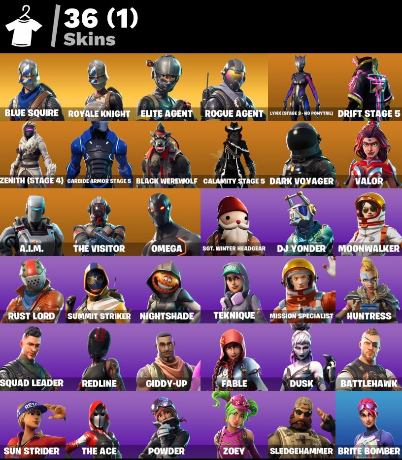 💙 36 скинов | 🌟 Fortnite аккаунт