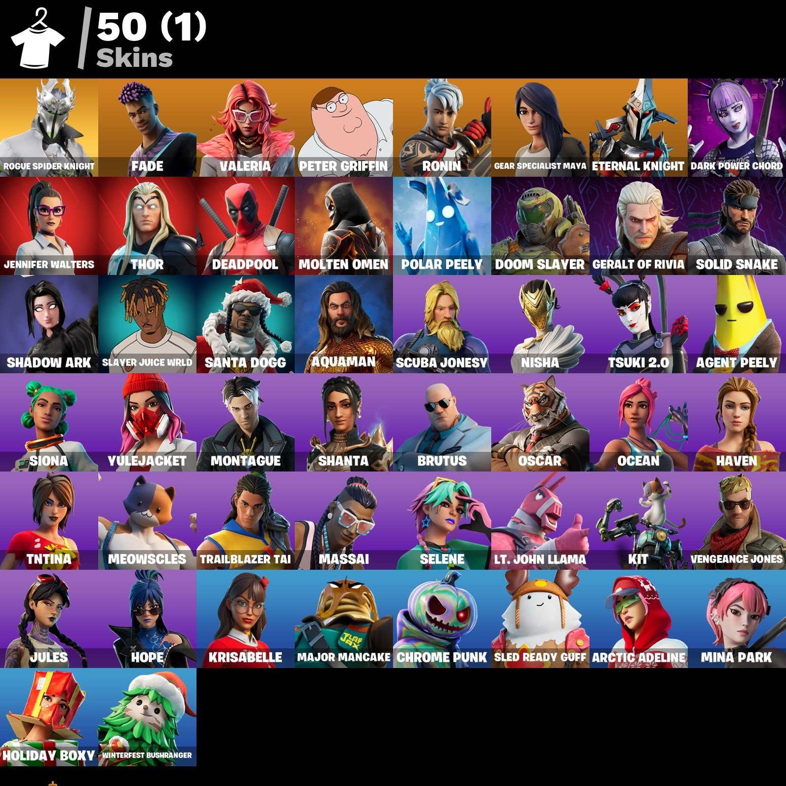 🎨 50 skins | 🌟 Fortnite account