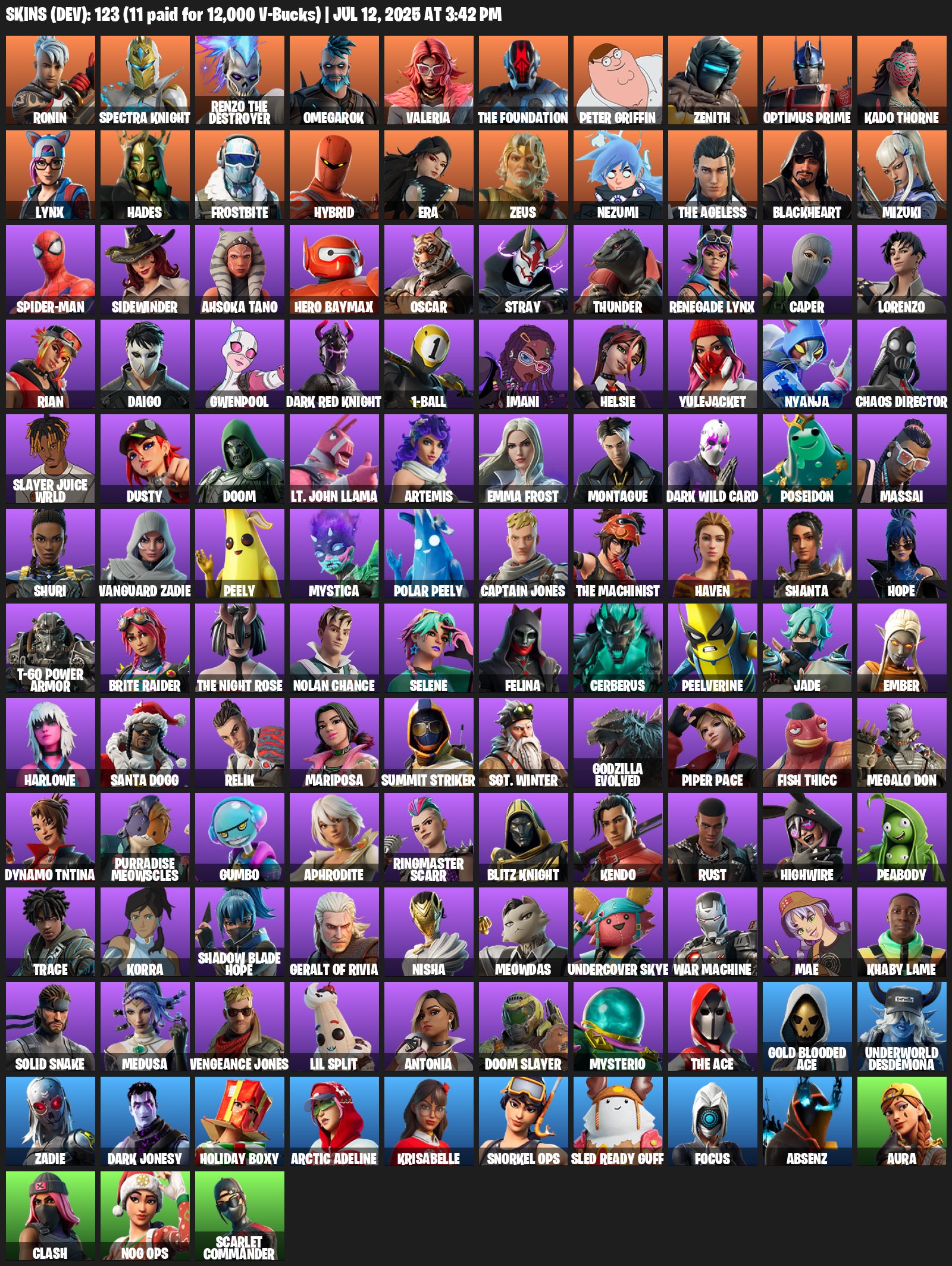 🎨 123 скина | 🌟 Fortnite аккаунт