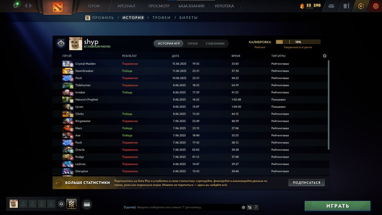 🏅 MMR 6000 | 🕒 240 часов | 🛡 10000