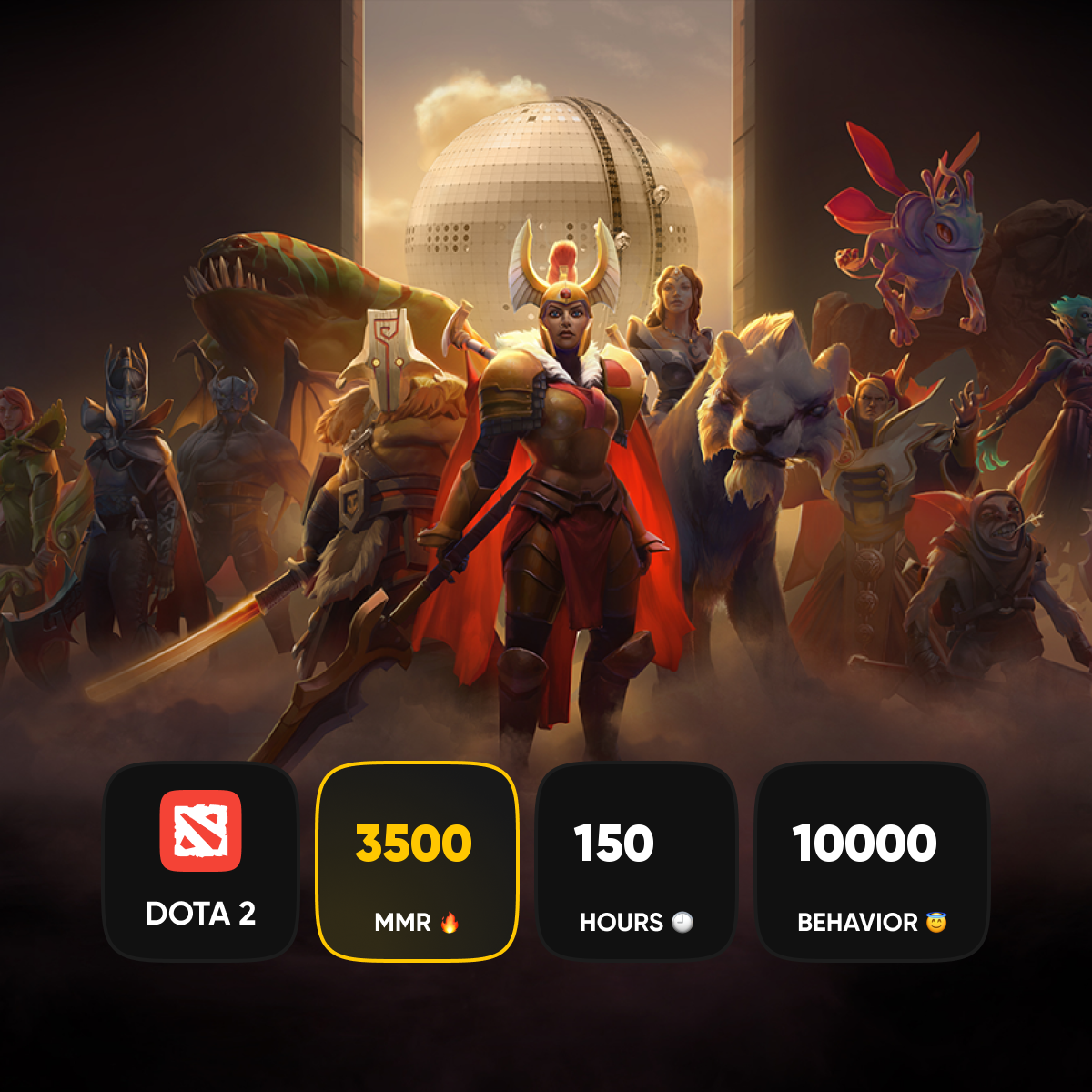 🏅 MMR 3500 | 🕒 150 часов | 🛡 10000