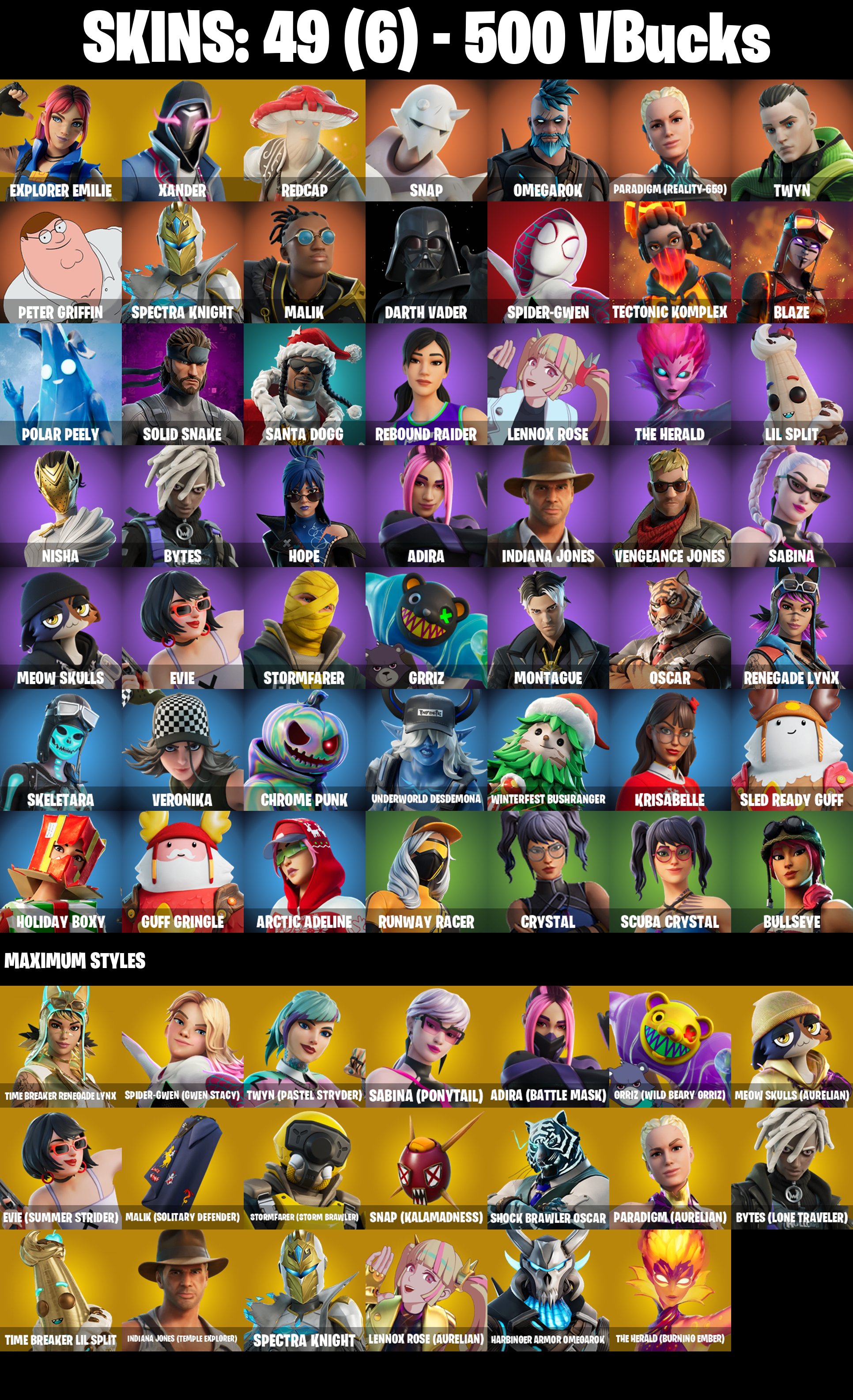 🎨 49 скинов | 🌟 Fortnite аккаунт