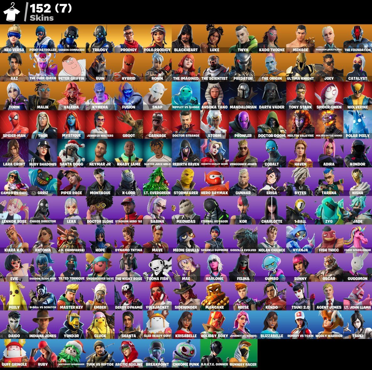 🎨 152 skins | 🌟 Fortnite account