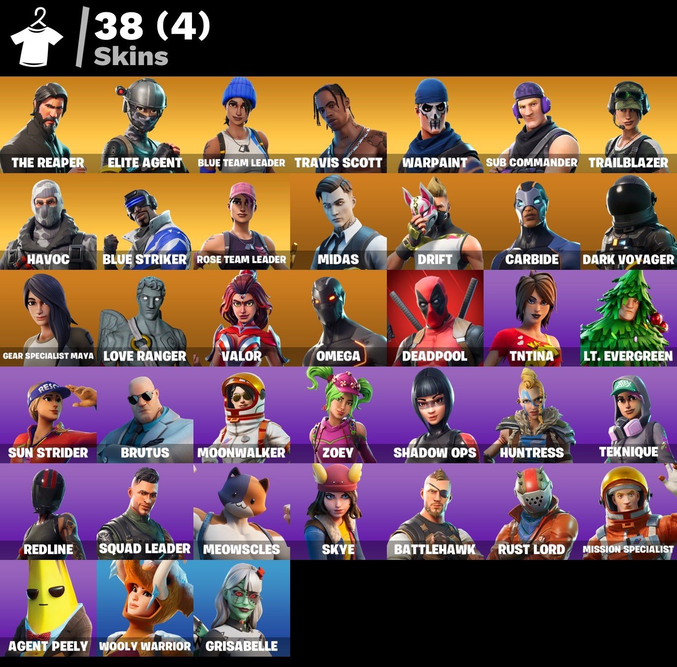 🎨 38 скинов | 🌟 Fortnite аккаунт