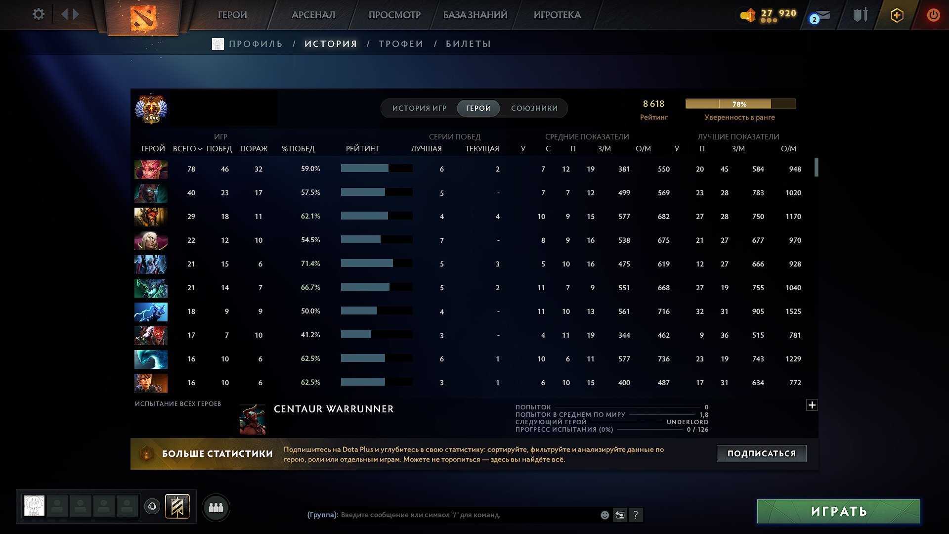 🏅 MMR 8800 | 🕒 400 часов | 🛡 11000