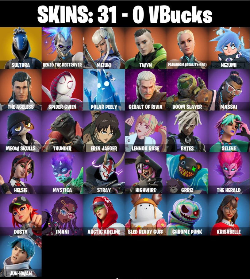 🎨 31 скин | 🌟 Fortnite аккаунт