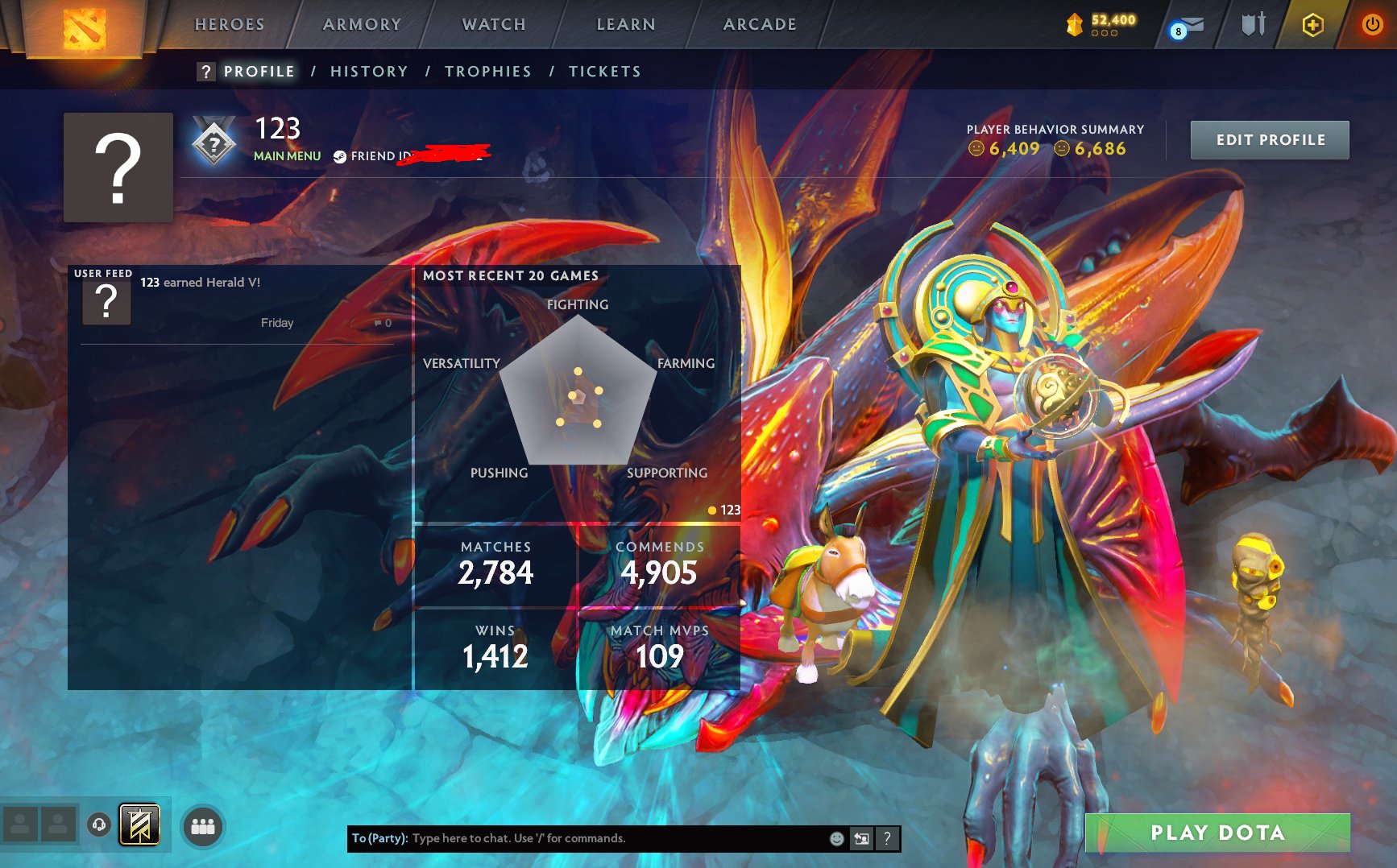 🏅 MMR 670 | 🕒 2850 годин | 🛡 6400